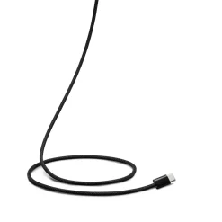 Linocell Flätad USB-C- till Lightning-kabel Svart 2 m