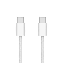 Linocell Flätad USB-C- till USB-C-kabel 60W Vit 2 m