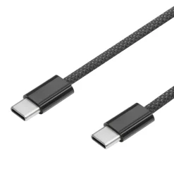 Linocell Flätad USB-C- till USB-C-kabel 240 W Svart 1m