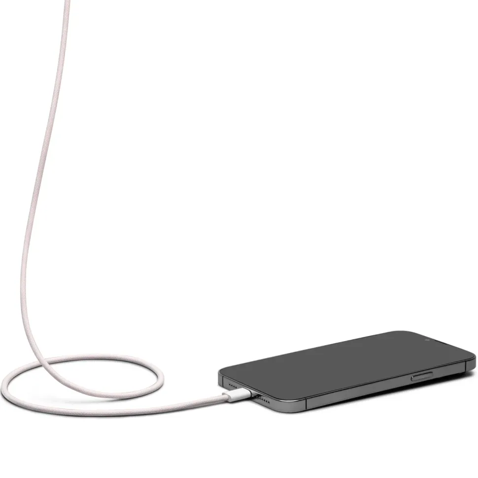 Linocell Flätad USB-C- till USB-C-kabel 60W Rosa 2 m