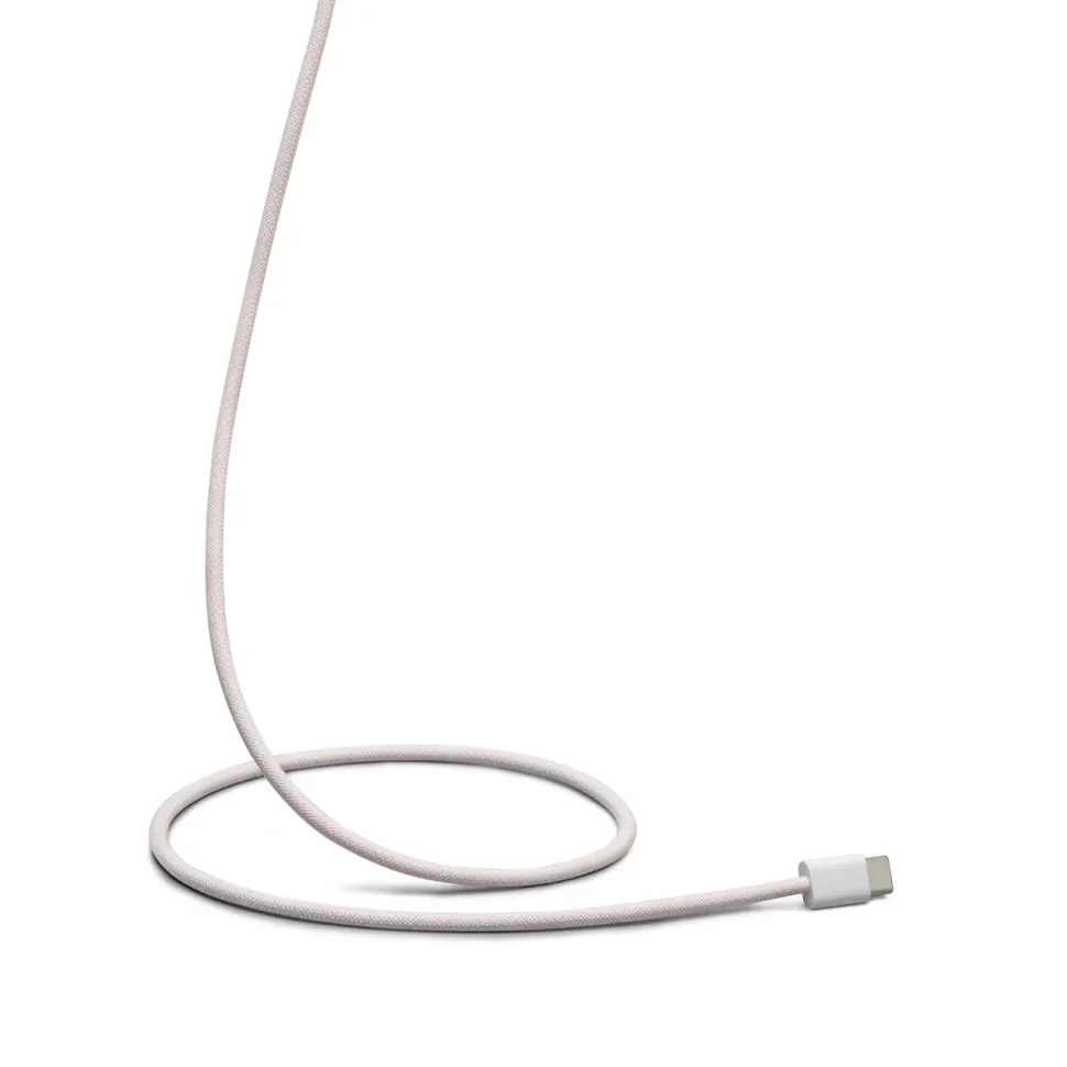 Linocell Flätad USB-C- till USB-C-kabel 60W Rosa 2 m