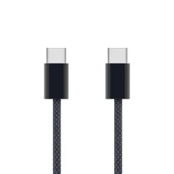 Linocell Flätad USB-C- till USB-C-kabel 60W Svart 1 m
