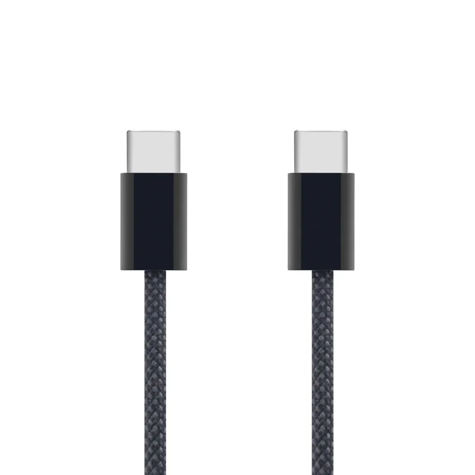 Linocell Flätad USB-C- till USB-C-kabel 60W Svart 1 m