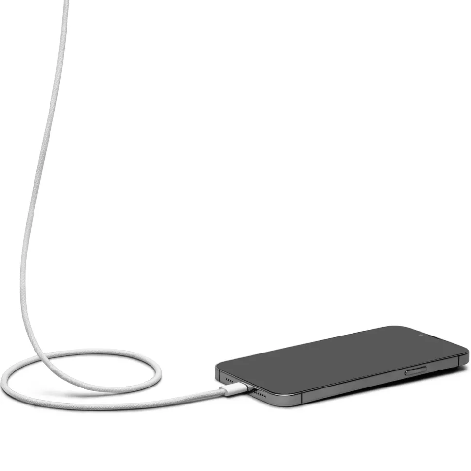 Linocell Flätad USB-C- till USB-C-kabel 60W Vit 0,5 m