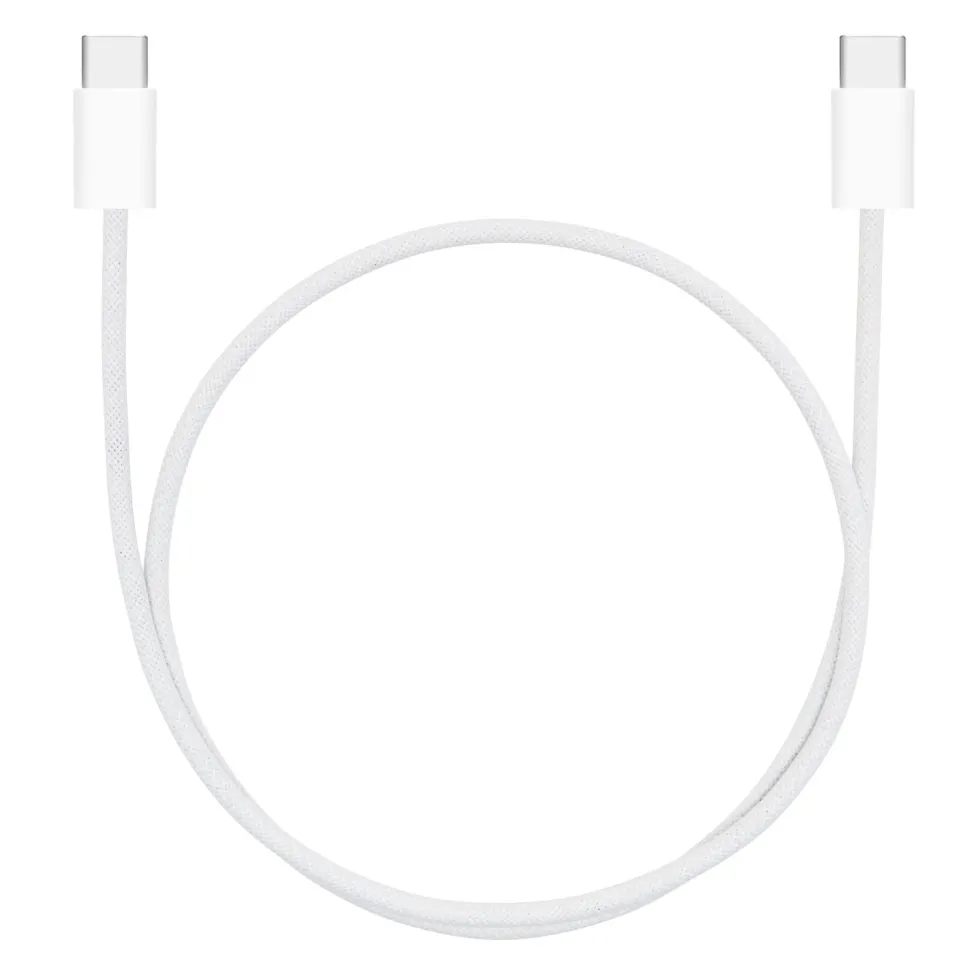 Linocell Flätad USB-C- till USB-C-kabel 60W Vit 0,5 m