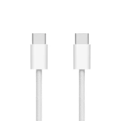 Linocell Flätad USB-C- till USB-C-kabel 240 W Vit 1m