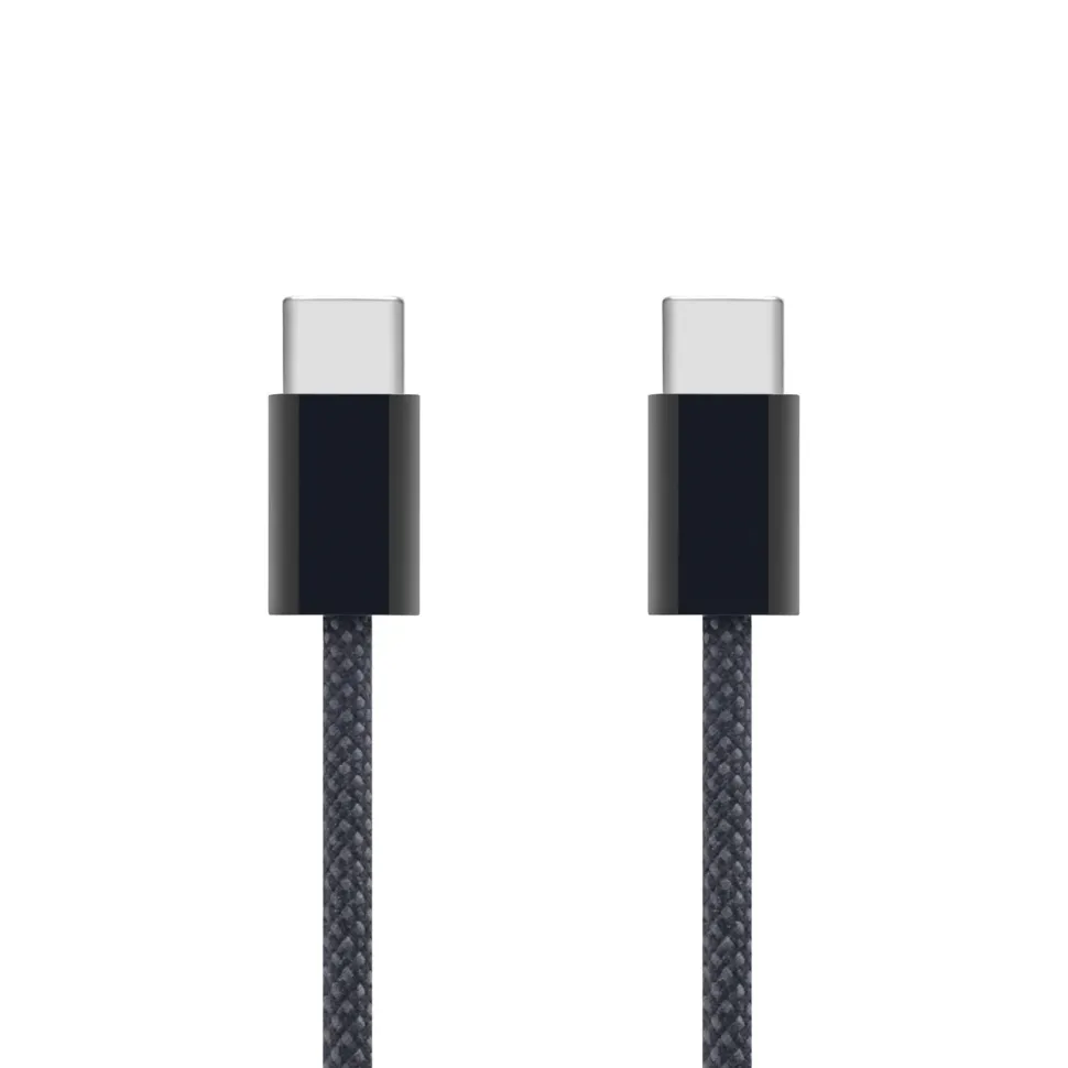 Linocell Flätad USB-C- till USB-C-kabel 240 W Svart 2m
