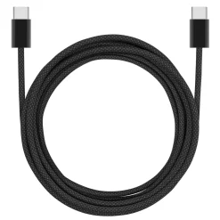 Linocell Flätad USB-C- till USB-C-kabel 240 W Svart 2m