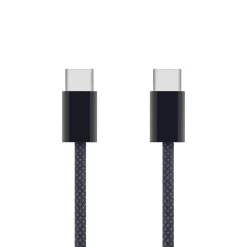 Linocell Flätad USB-C- till USB-C-kabel 240 W Svart 2m
