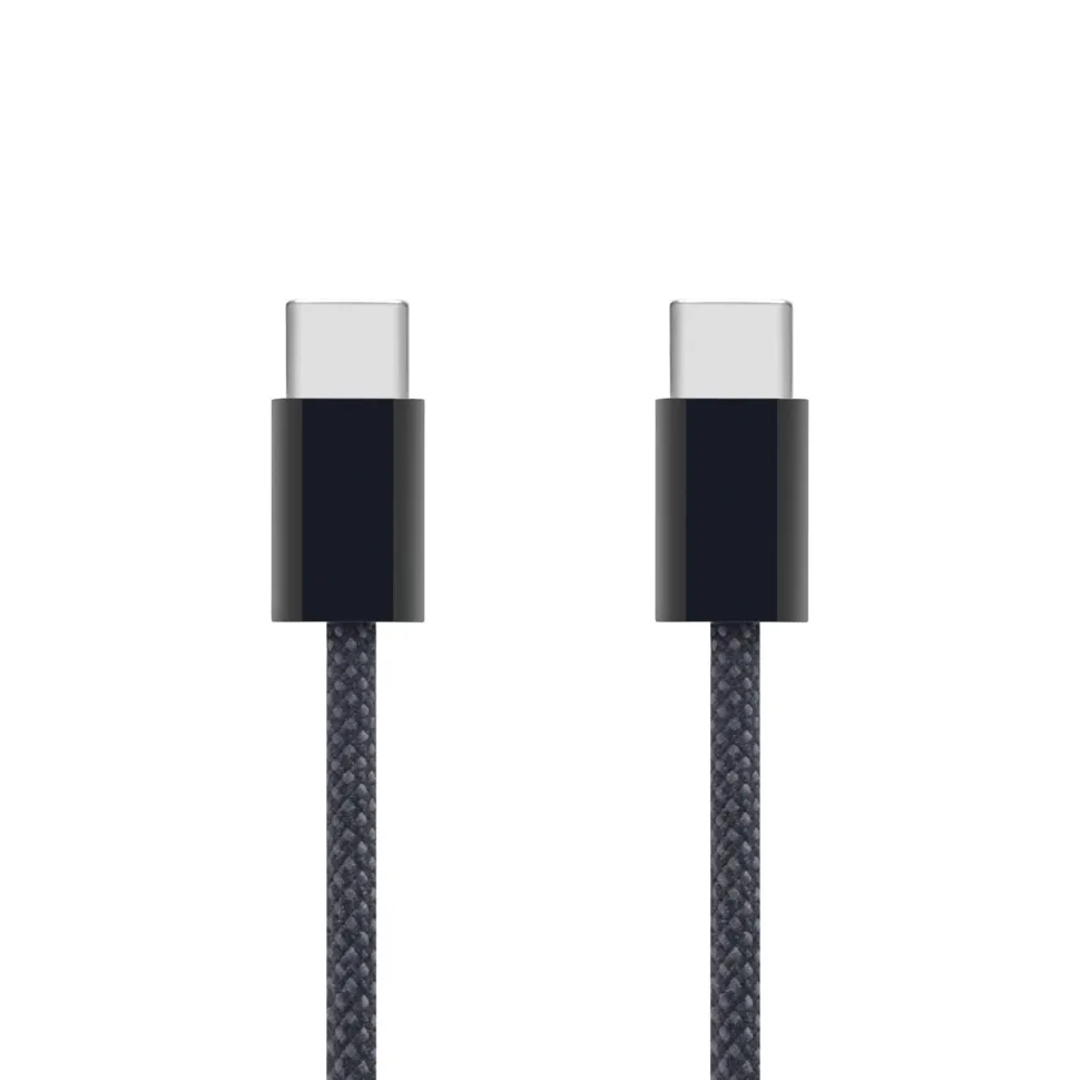 Linocell Flätad USB-C- till USB-C-kabel 240 W Svart 2m