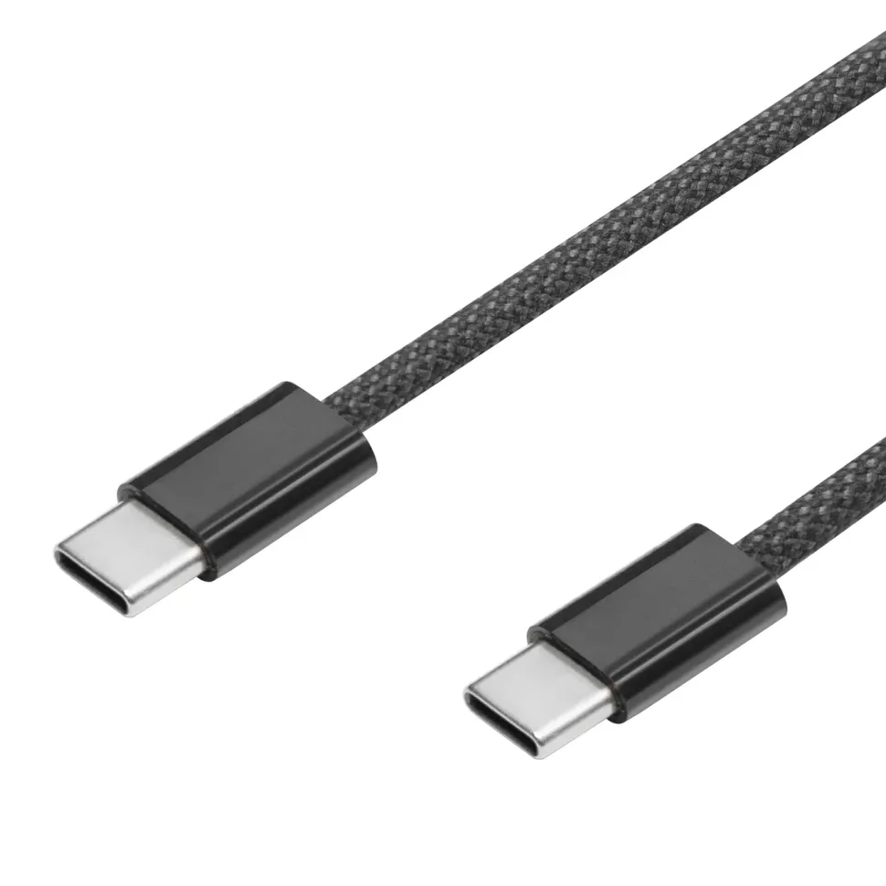 Linocell Flätad USB-C- till USB-C-kabel 240 W Svart 2m