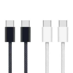 Linocell Flätad USB-C- till USB-C-kabel 240 W Svart 2m