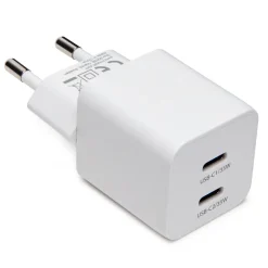 Linocell GaN snabbladdare 35 W PD med 2 USB-C-portar Vit