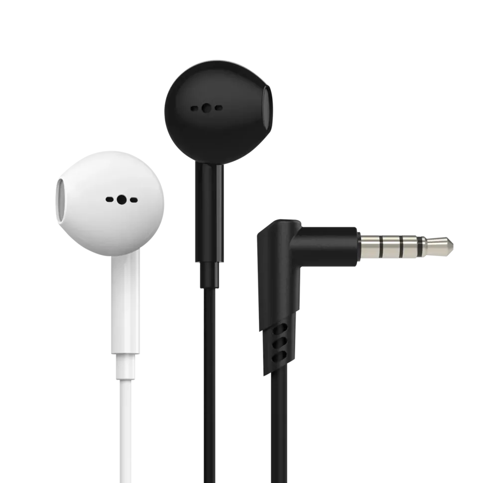 Linocell Hörlurar med mikrofon och 3,5 mm-kontakt Vit