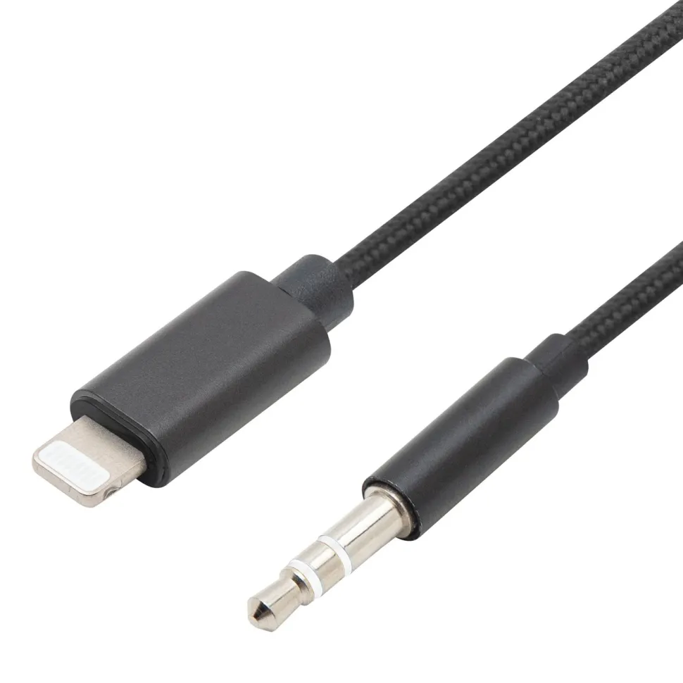 Linocell Lightning till 3,5 mm-kabel 1 m Svart