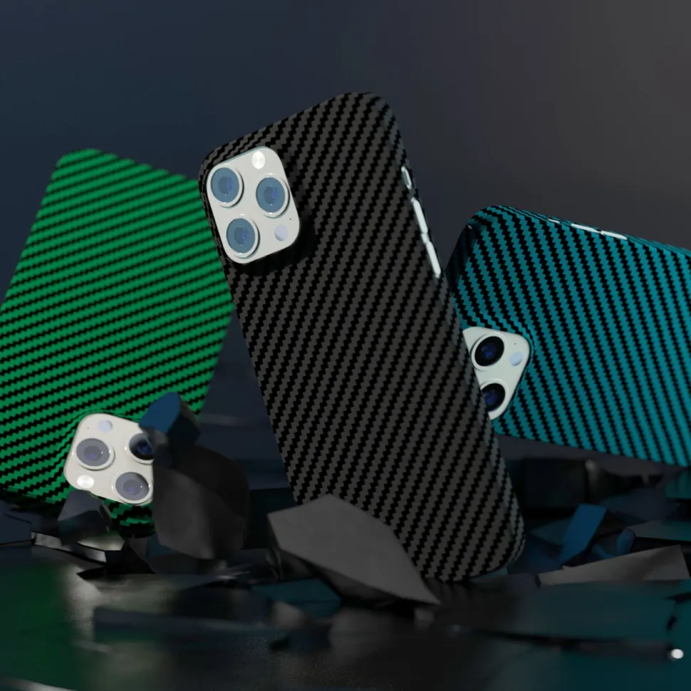 Linocell Premium Kevlar Tåligt skal för iPhone 13 Pro Max Grön