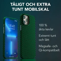 Linocell Premium Kevlar Tåligt skal för iPhone 13 Pro Max Grön