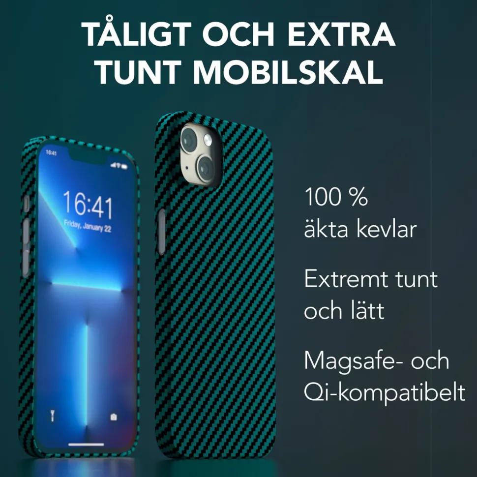 Linocell Premium Kevlar Tåligt skal för iPhone 13 Blå