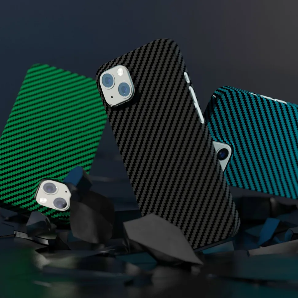 Linocell Premium Kevlar Tåligt skal för iPhone 13 Grön