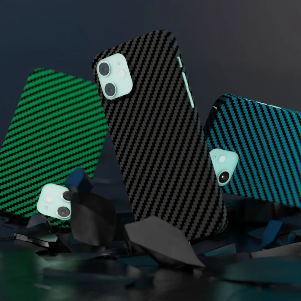Linocell Premium Kevlar Tåligt skal för iPhone 12 & 12 Pro Grön