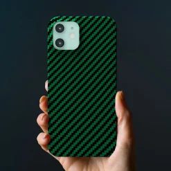 Linocell Premium Kevlar Tåligt skal för iPhone 12 & 12 Pro Grön