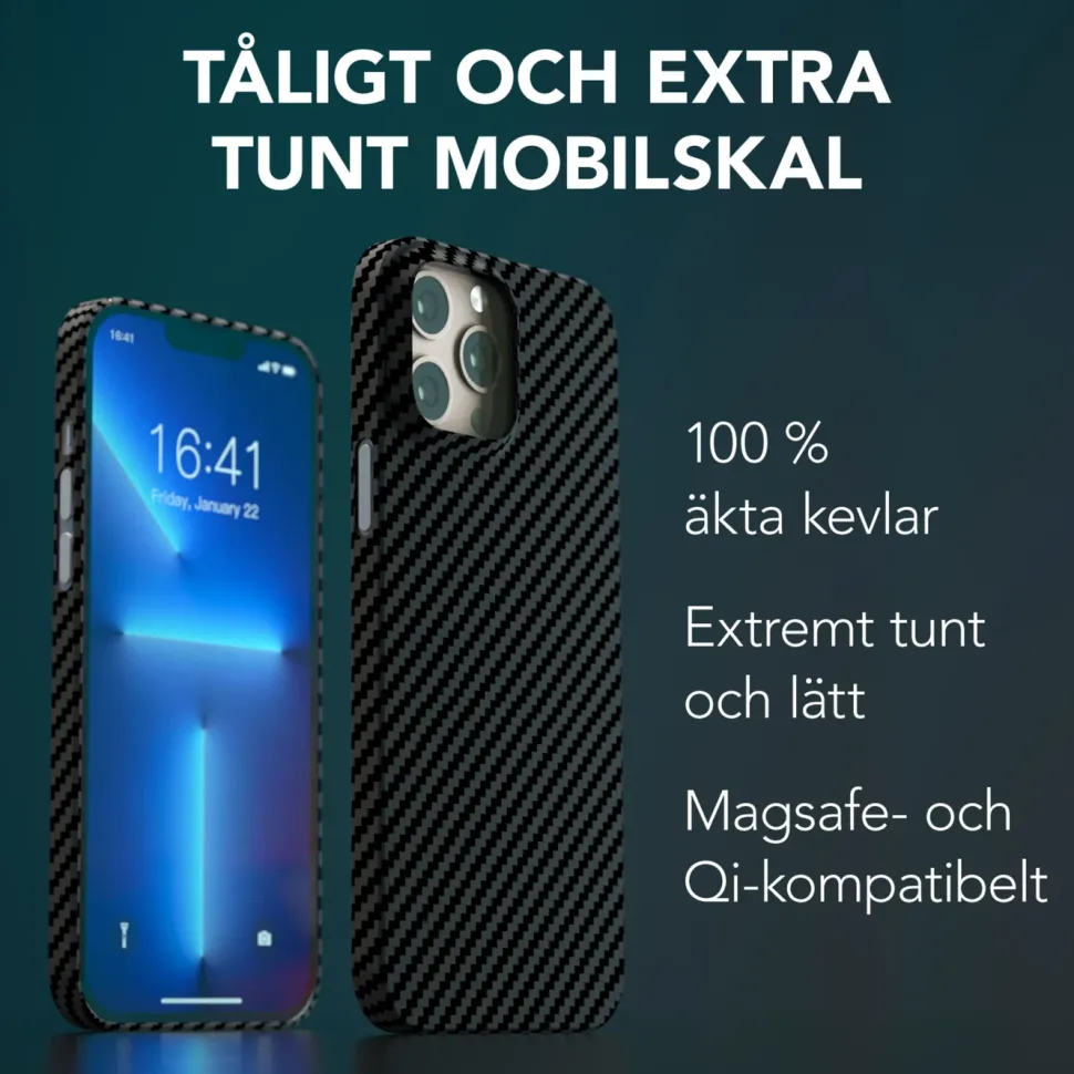 Linocell Premium Kevlar Tåligt skal för iPhone 13 Pro Max Svart