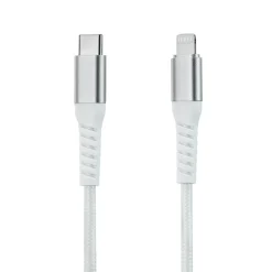 Linocell Premium Kevlar USB-C- till Lightning-kabel Vit 1 m
