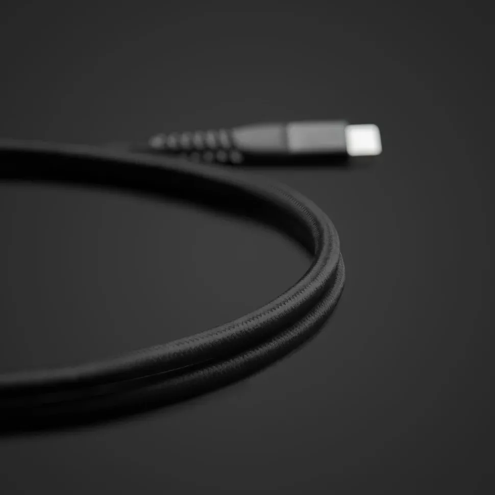 Linocell Premium Kevlar USB-C 3.2-kabel Svart 1 m
