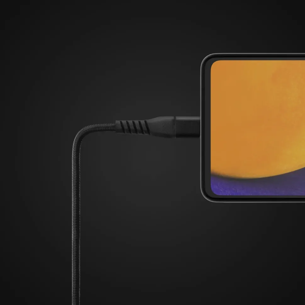 Linocell Premium Kevlar USB-C 3.2-kabel Svart 1 m