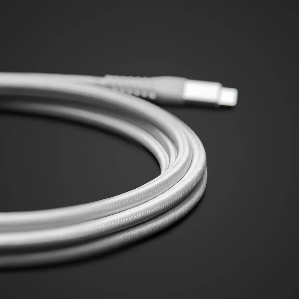 Linocell Premium Kevlar USB-C 3.2-kabel Vit 3 m