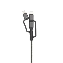Linocell Premium USB-A till Micro-USB, Lightning och USB-C adapter Svart