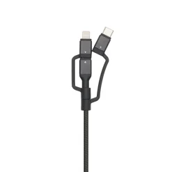 Linocell Premium USB-A till Micro-USB, Lightning och USB-C adapter Svart