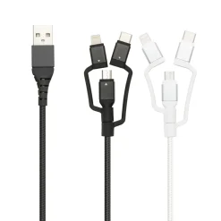 Linocell Premium USB-A till Micro-USB, Lightning och USB-C adapter Svart