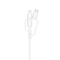 Linocell Premium USB-A till Micro-USB, Lightning och USB-C adapter Vit