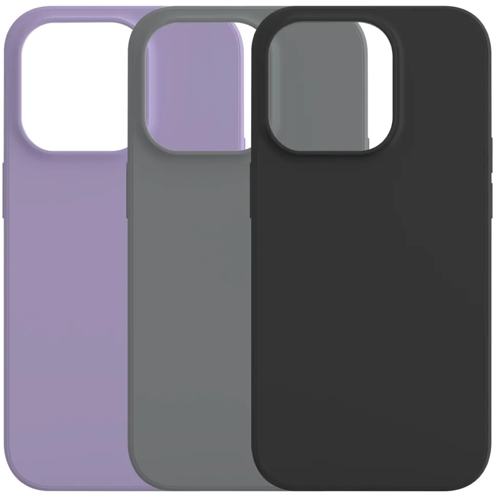 Linocell Rubber case för iPhone 14 Pro Grå
