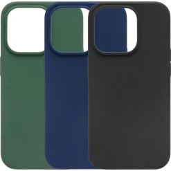 Linocell Rubber case för iPhone 15 Pro Blå