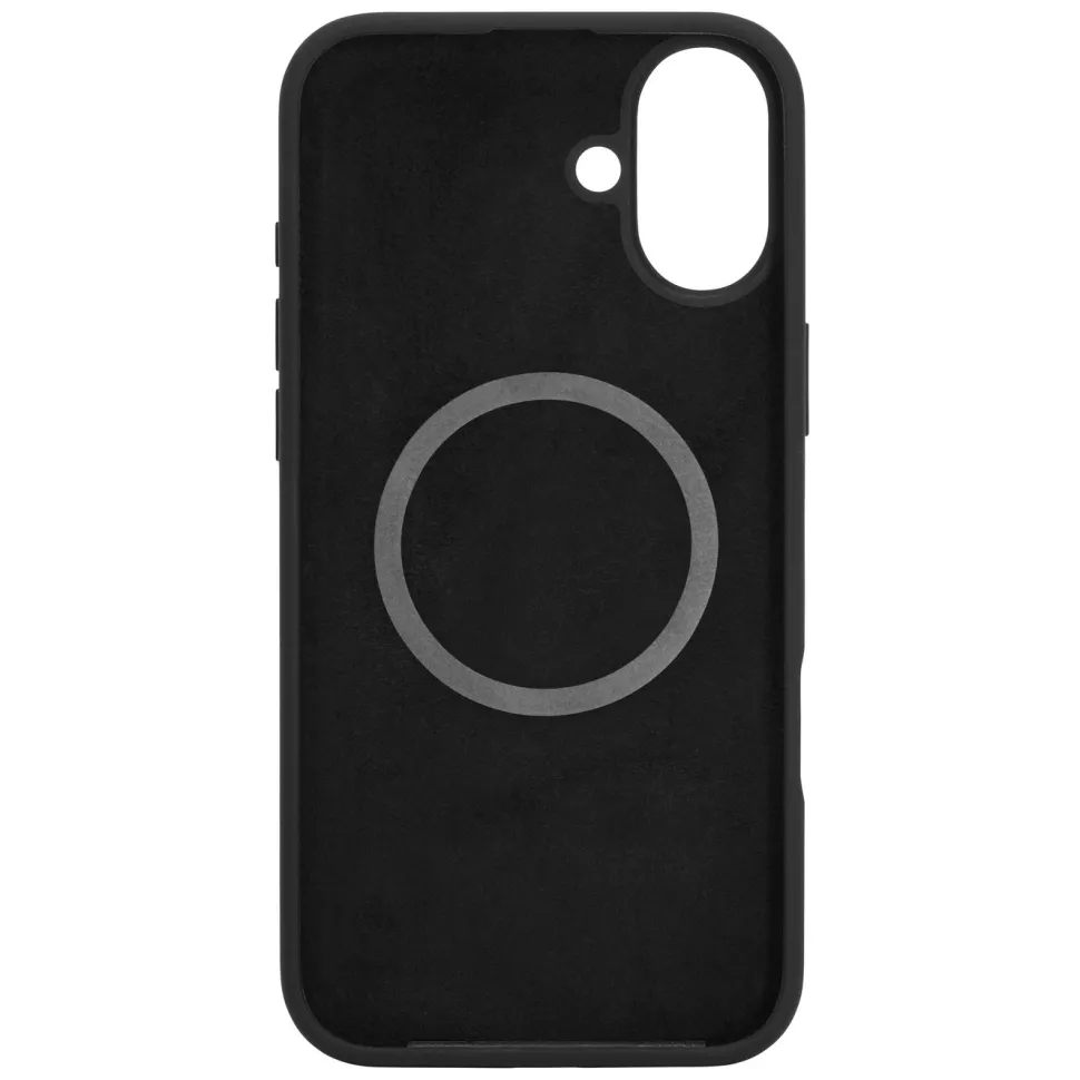 Linocell Rubber case för iPhone 16 Plus Svart
