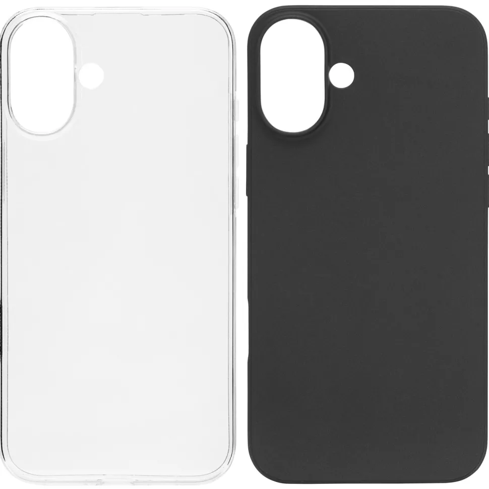 Linocell Second skin för iPhone 16 Plus Svart