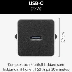Linocell USB-C-laddare med PD 20 W Svart