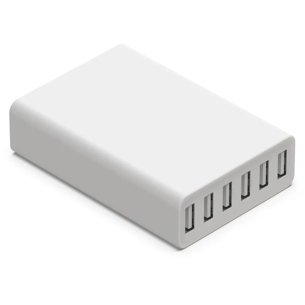 Linocell USB-laddstation 6 portar Vit