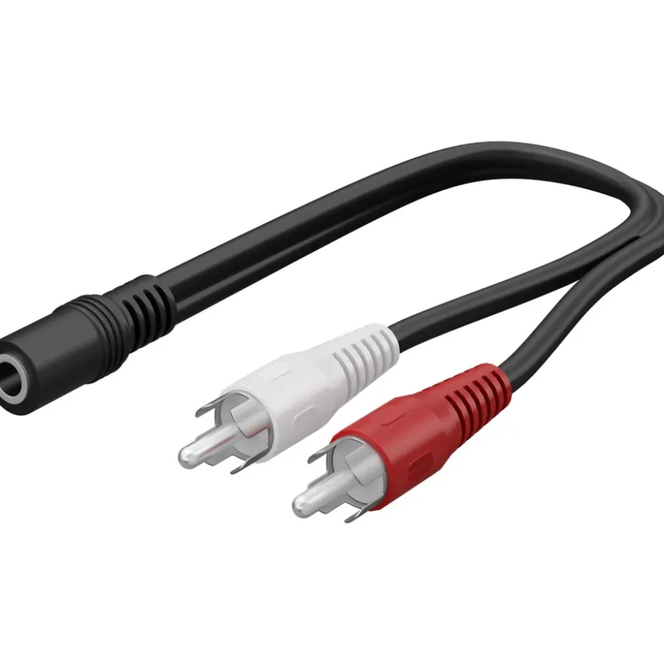 Ljudadapter 2x RCA hane till 3,5 mm hona 0,2 m