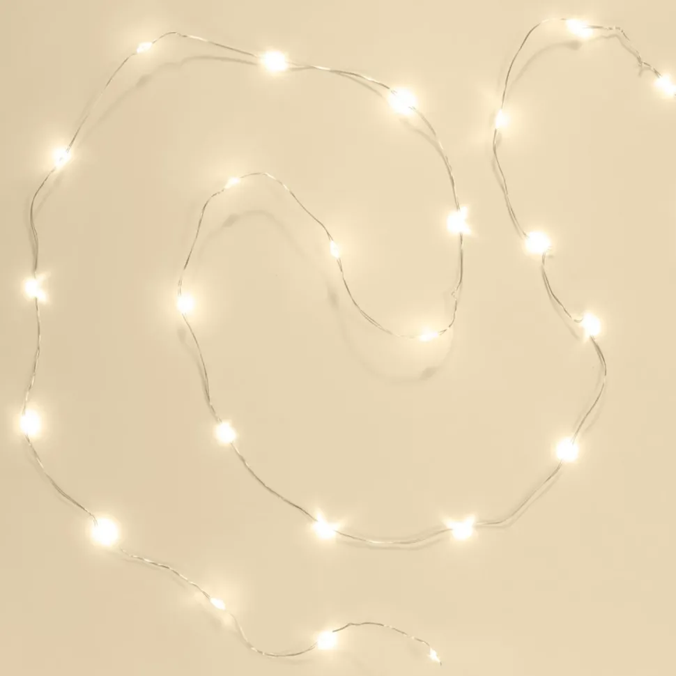 Ljusslinga Micro 40 LED 1,95 m, batteridriven (silver)