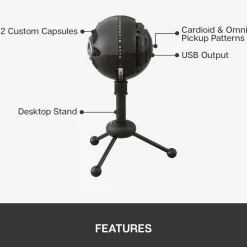 Logitech C Blue Snowball USB-stereomikrofon Svart