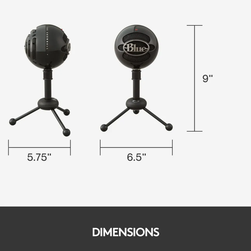 Logitech C Blue Snowball USB-stereomikrofon Svart