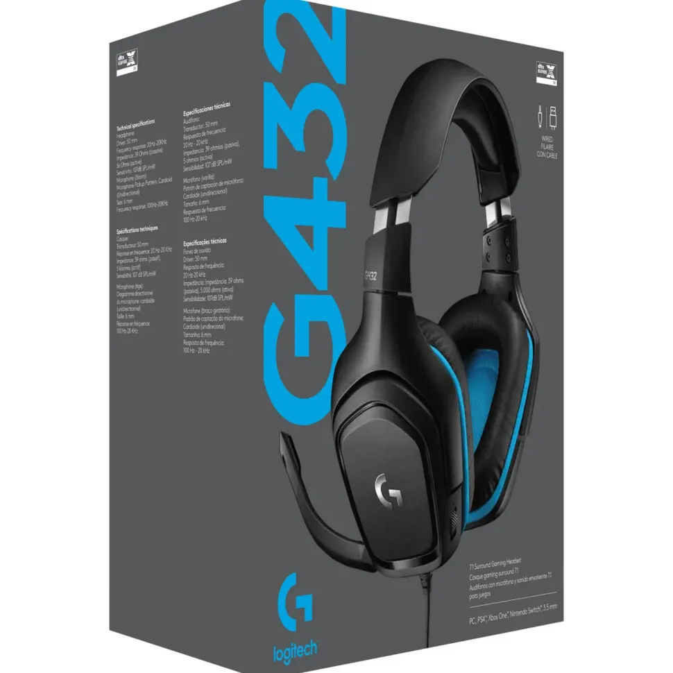 Logitech G 432 Gamingheadset med surroundljud