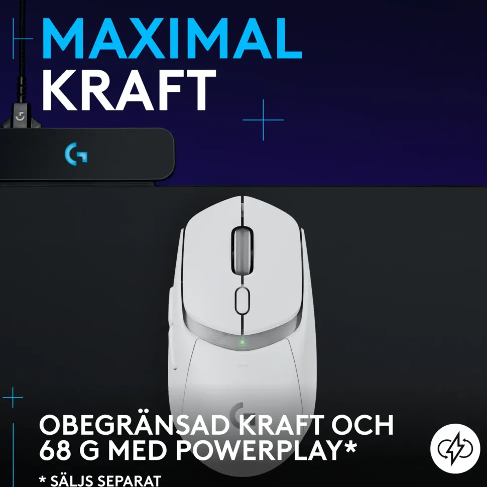 Logitech G G309 Lightspeed Trådlös datormus Vit