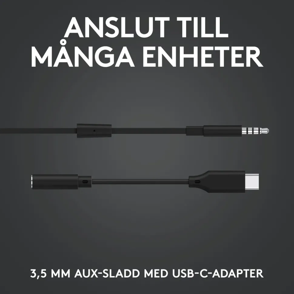 Logitech G 333 In-ear gaminghörlurar Svart