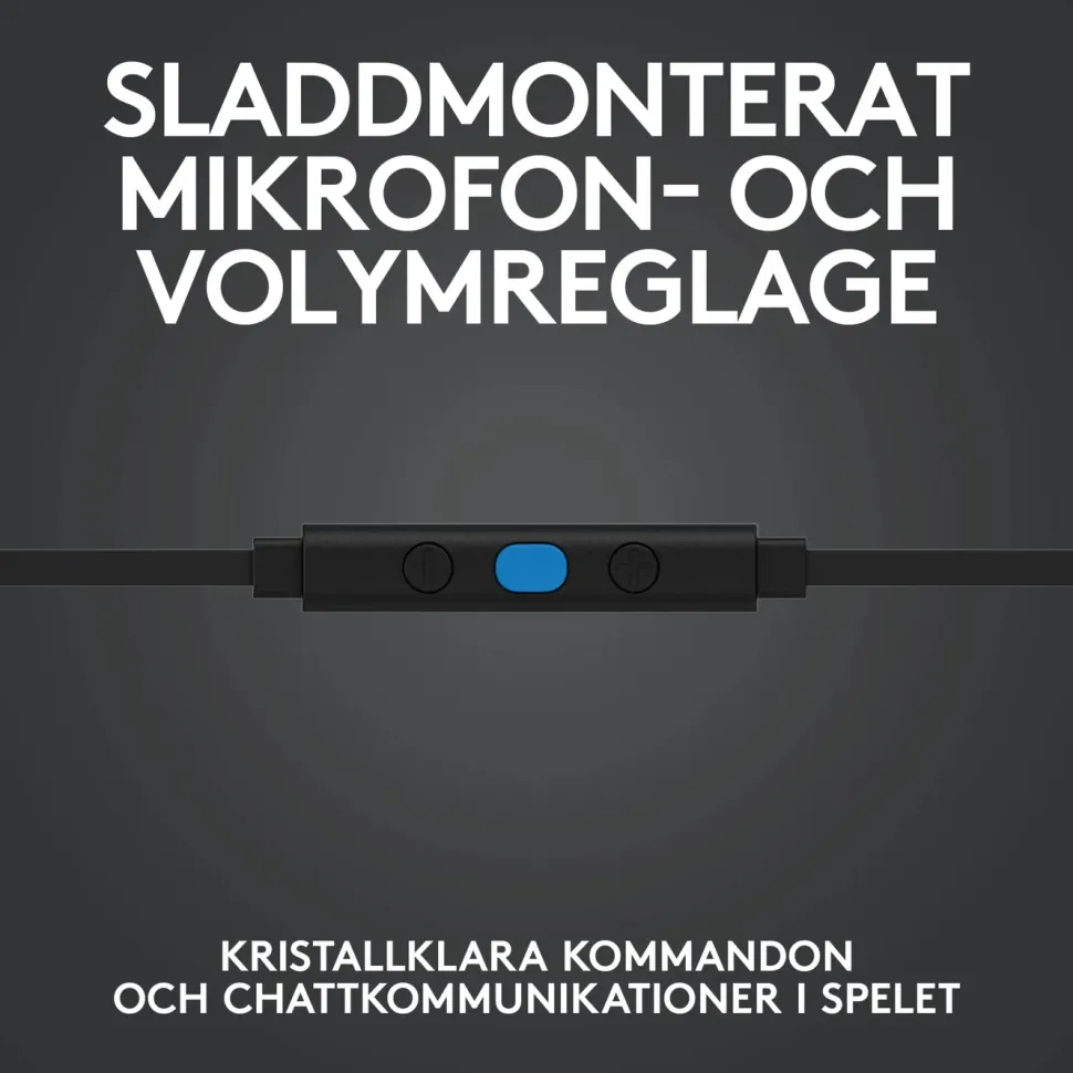 Logitech G 333 In-ear gaminghörlurar Svart