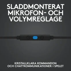 Logitech G 333 In-ear gaminghörlurar Svart