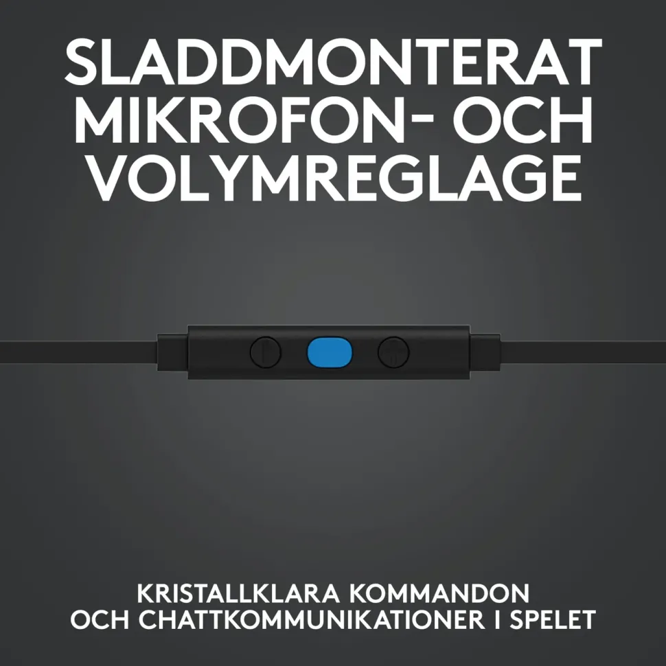 Logitech G 333 In-ear gaminghörlurar Svart